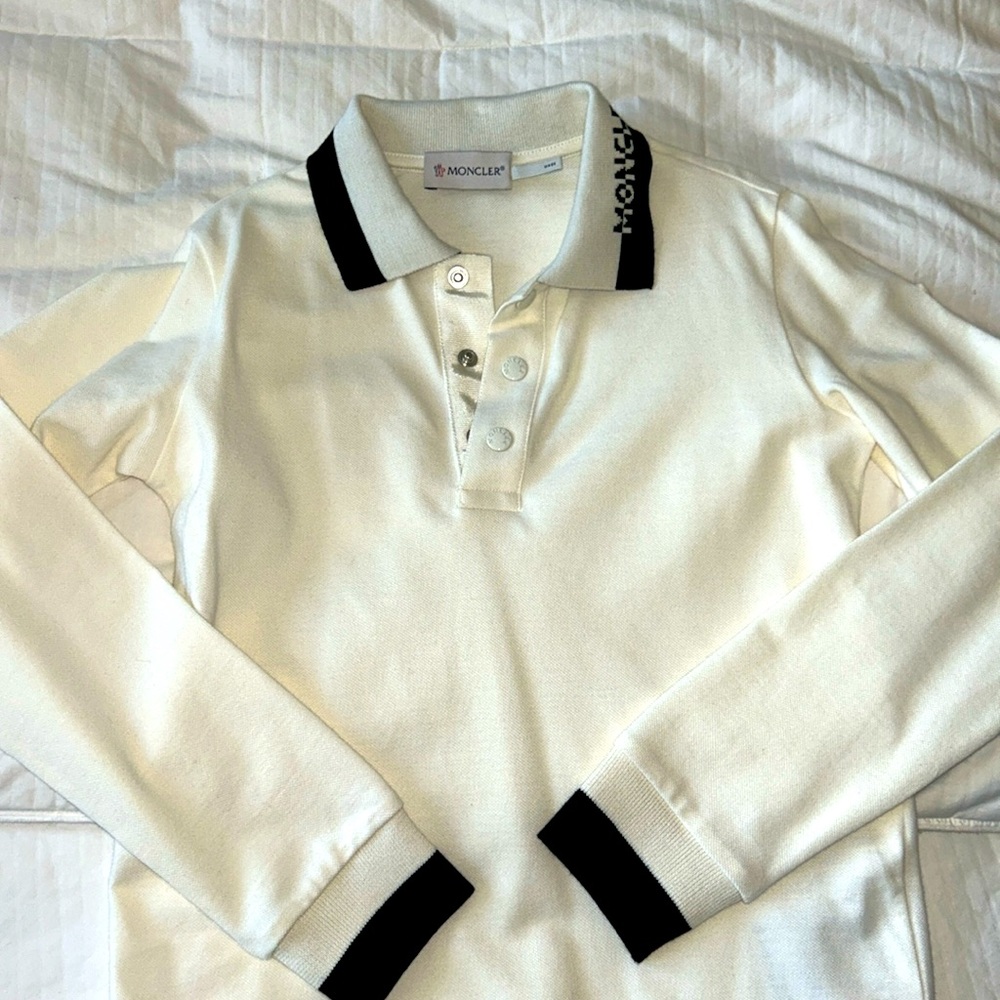 Like new Moncler boys polo long sleeve size 8